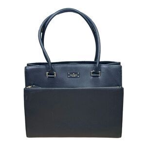 Kate Spade New York Maeve Grove Street Black Leather Tote - 12”H x 15”W x 5.7”D